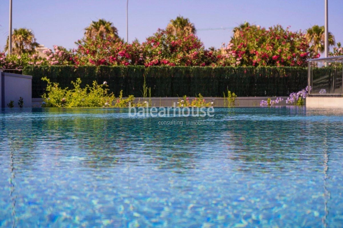 Wunderschöne Wohnung in erster Meereslinie in Portixol, mit großer Terrasse, hochwertiger Ausstattung und exklusiven Annehmlichkeiten