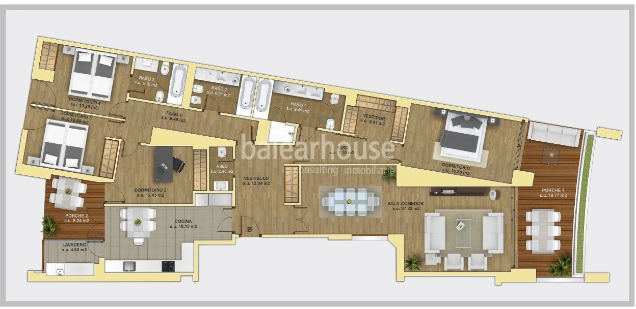 Espectacular piso en primera línea de mar del Portixol, con gran terraza, altas calidades y servicios exclusivos