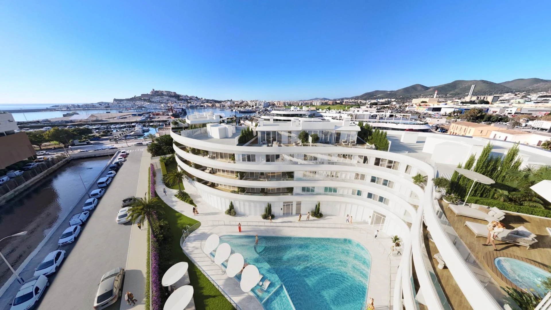 Exclusive residential development offering breathtaking sea views in Marina Botafoch, Ibiza
