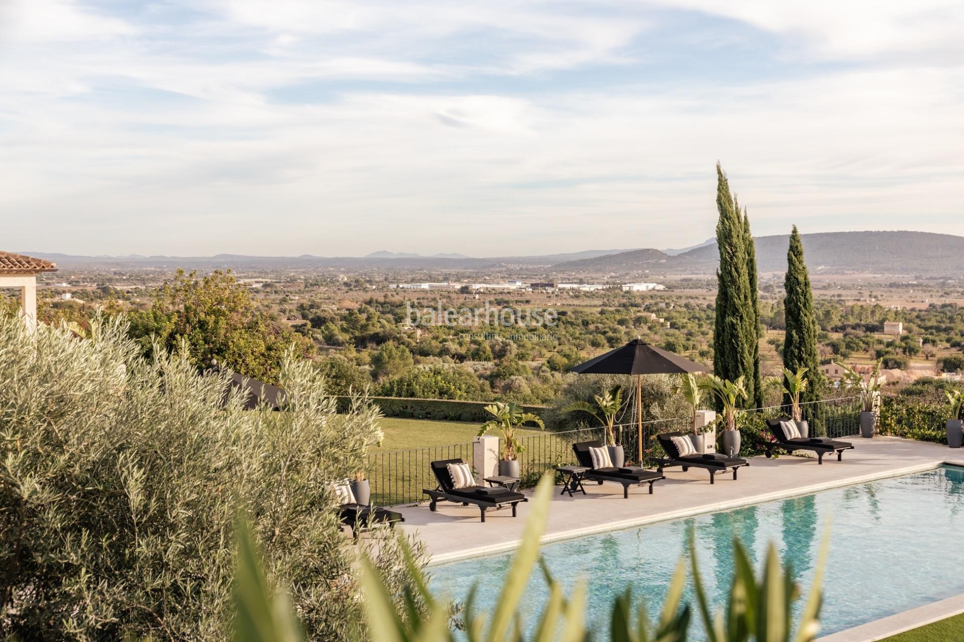 Elegante finca privada rodeada de naturaleza con amplios espacios, piscina y zonas de bienestar