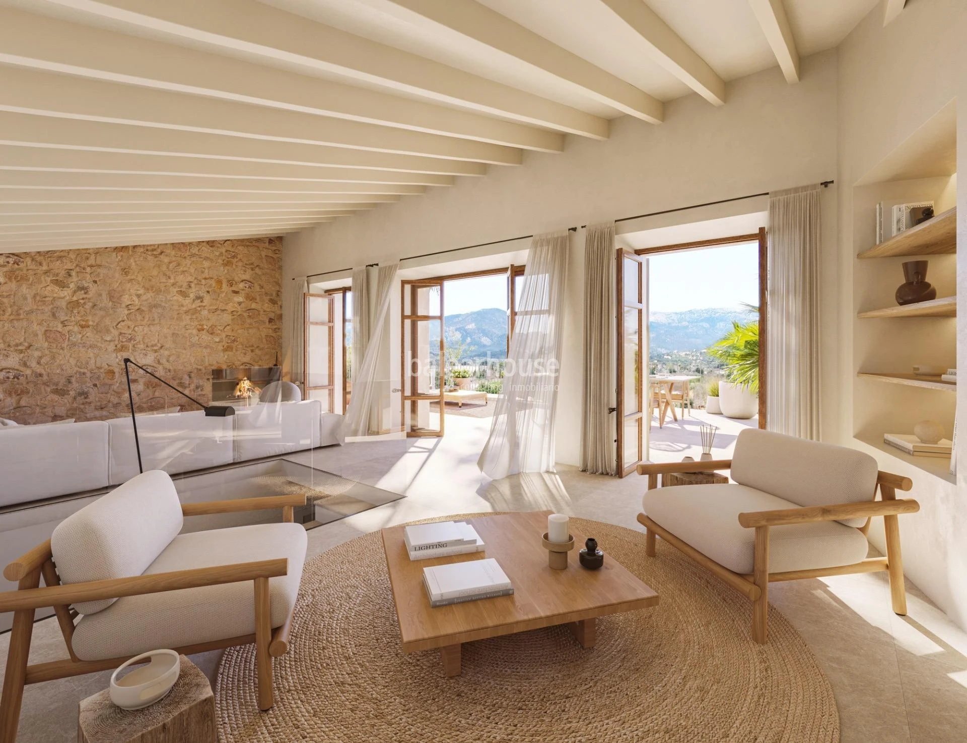 Casas de inspiración tradicional y líneas actuales con jardín, piscina y privilegiadas vistas a la Tramuntana