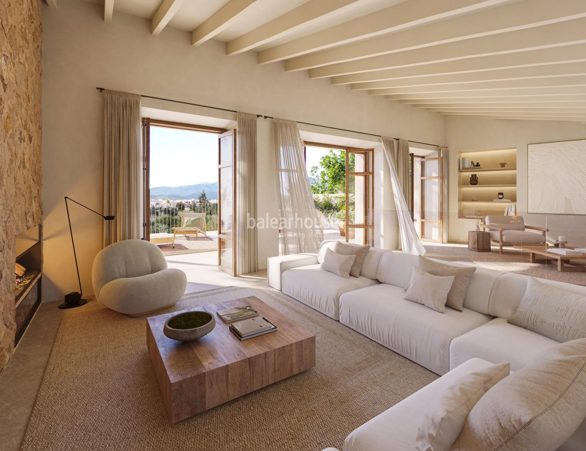 Casas de inspiración tradicional y líneas actuales con jardín, piscina y privilegiadas vistas a la Tramuntana