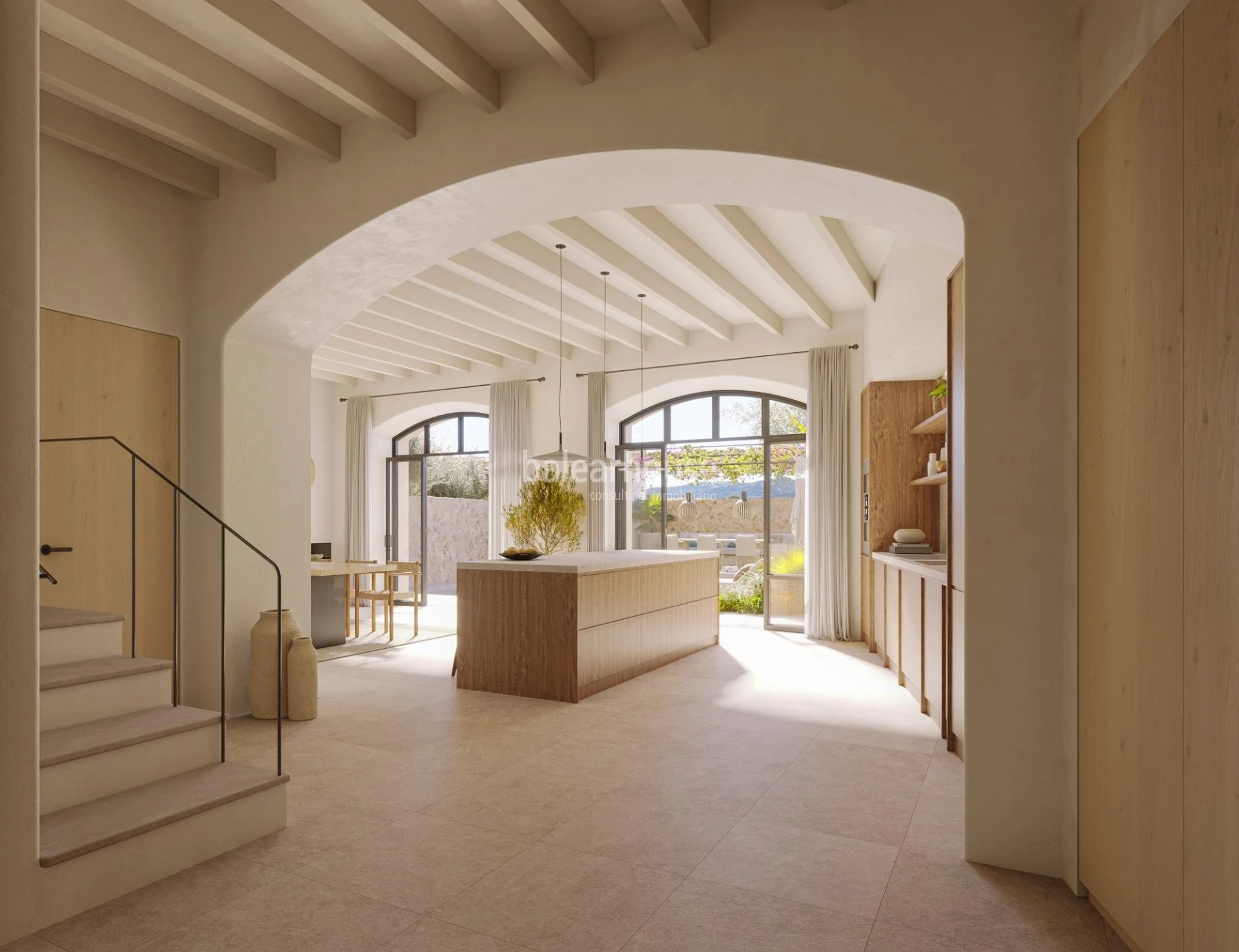 Casas de inspiración tradicional y líneas actuales con jardín, piscina y privilegiadas vistas a la Tramuntana