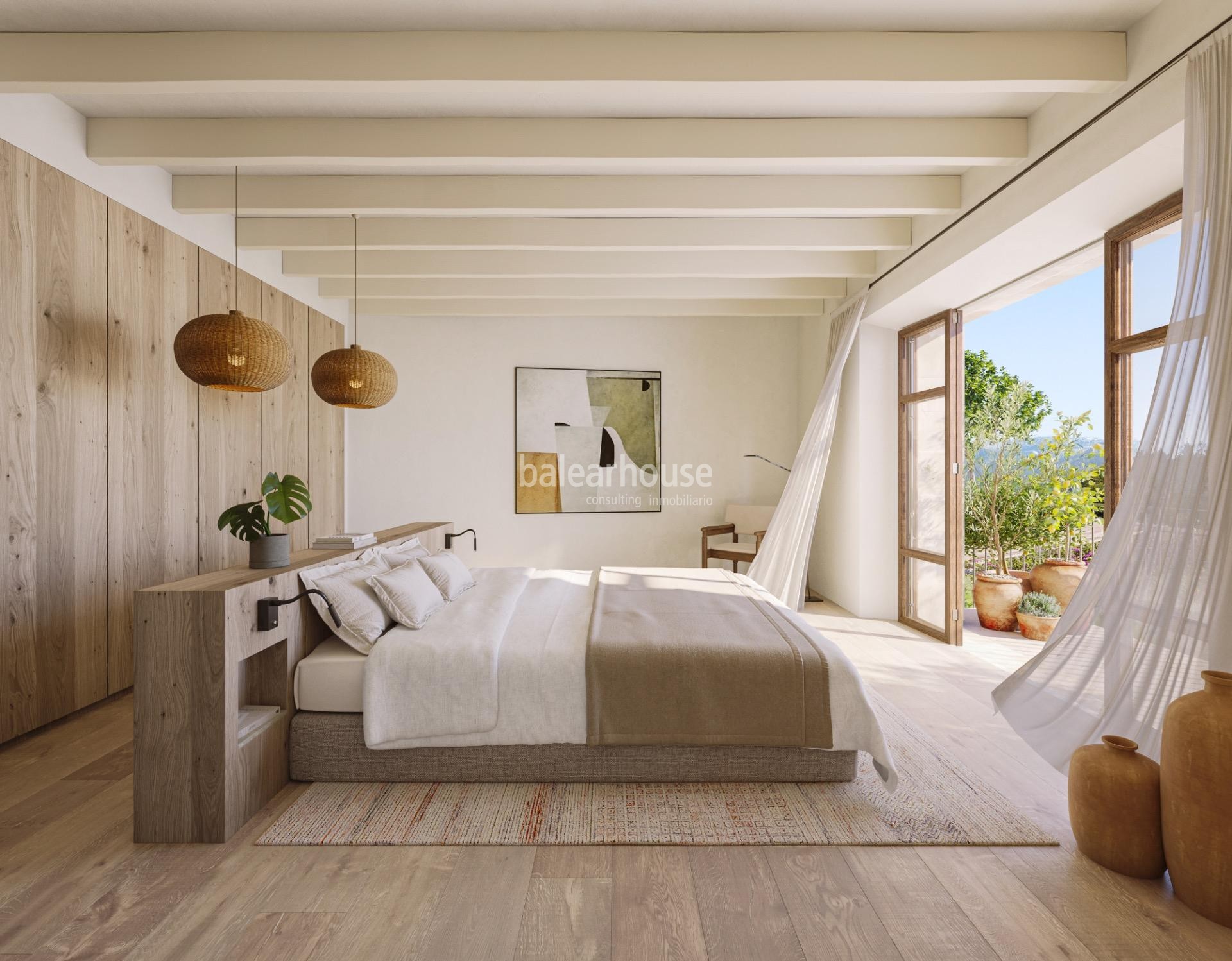 Traditionell inspirierte Häuser mit modernen Linien, Garten, Pool und privilegiertem Blick auf die Tramuntana