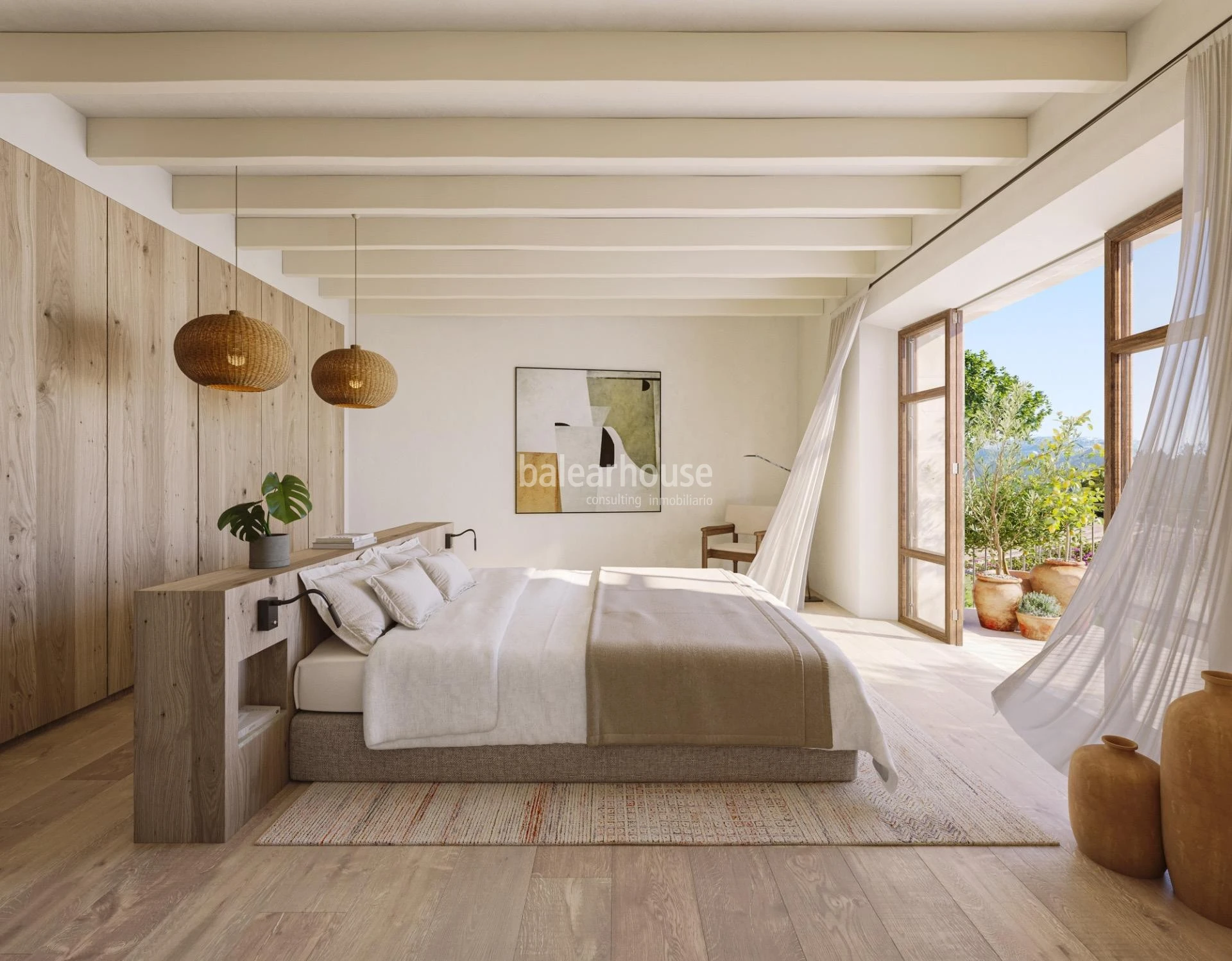 Casas de inspiración tradicional y líneas actuales con jardín, piscina y privilegiadas vistas a la Tramuntana