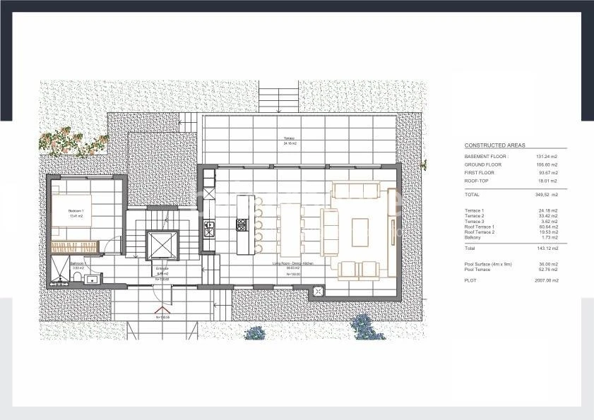 Contemporary and sustainable design with panoramic terraces and views of the Tramuntana