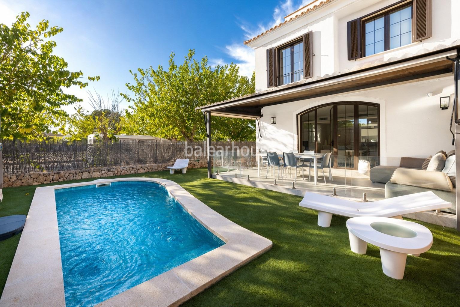 Zeitgenössische Villa im mediterranen Stil mit Pool und Garten in Puig de Ros