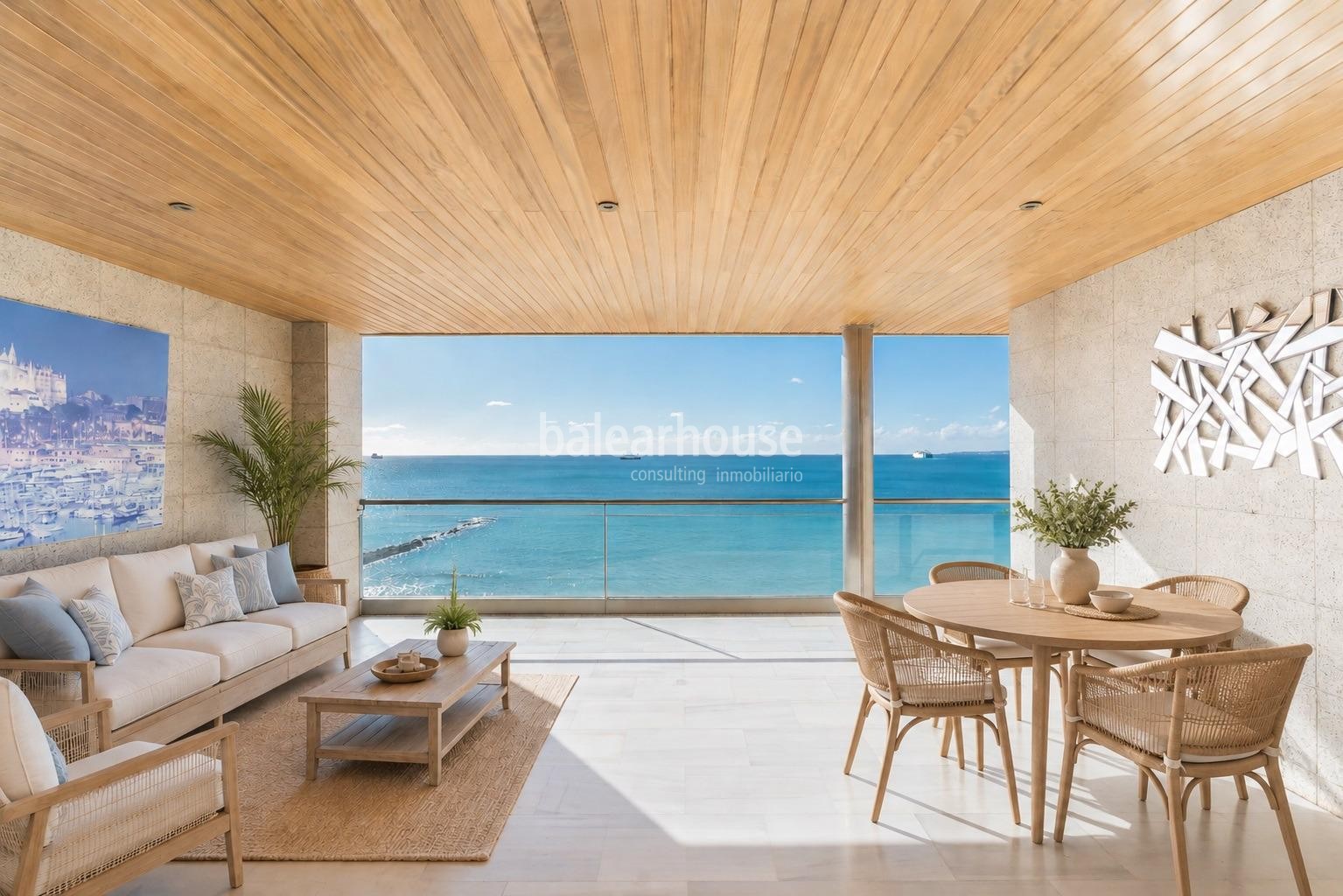 Vistas espectaculares y únicas al mar y a toda la bahía de Palma desde este gran piso en el Portixol