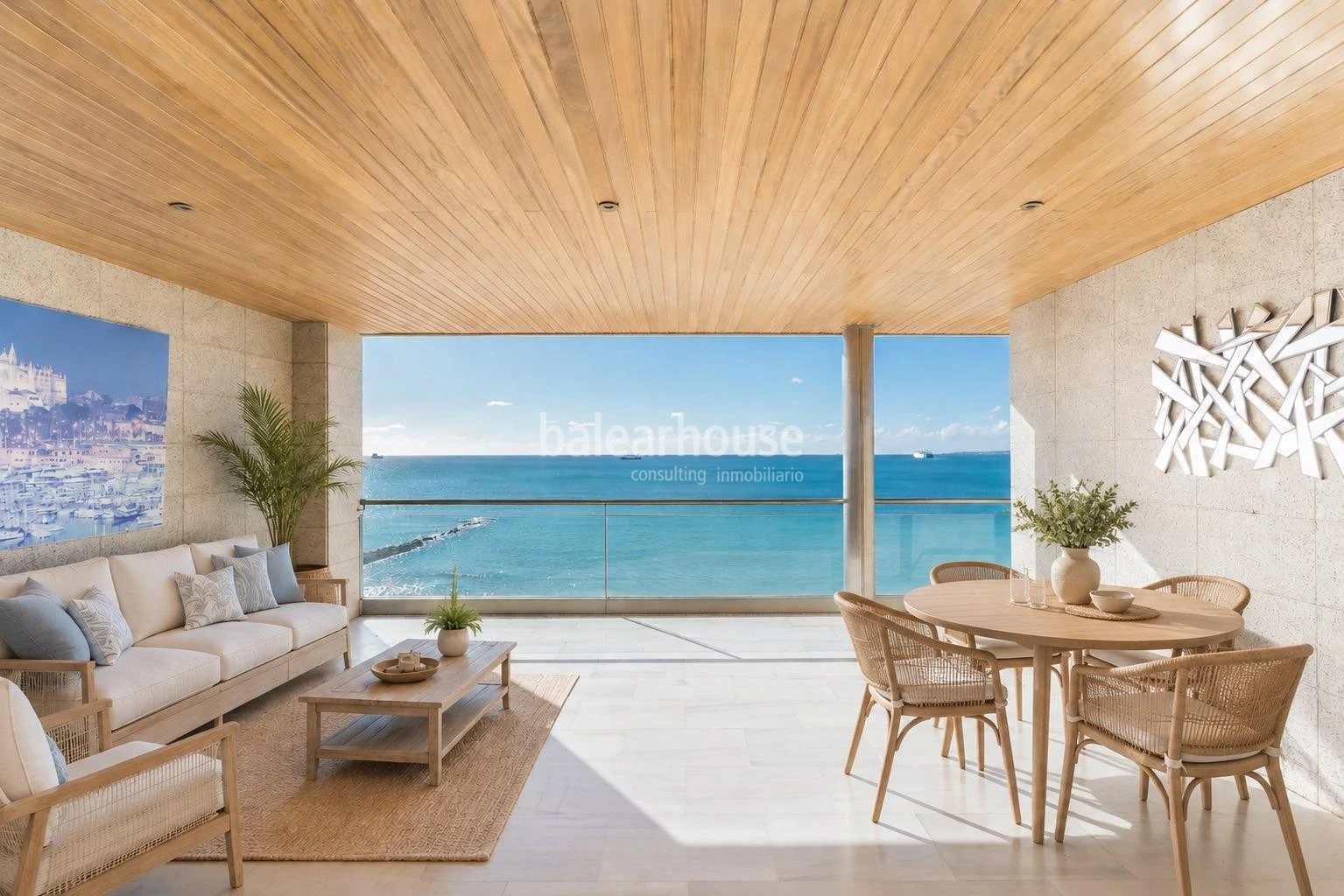 Vistas espectaculares y únicas al mar y a toda la bahía de Palma desde este gran piso en el Portixol