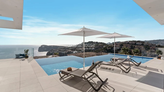 Spectacular sea views from every angle in this exclusive new build villa located in Cala Llamp.