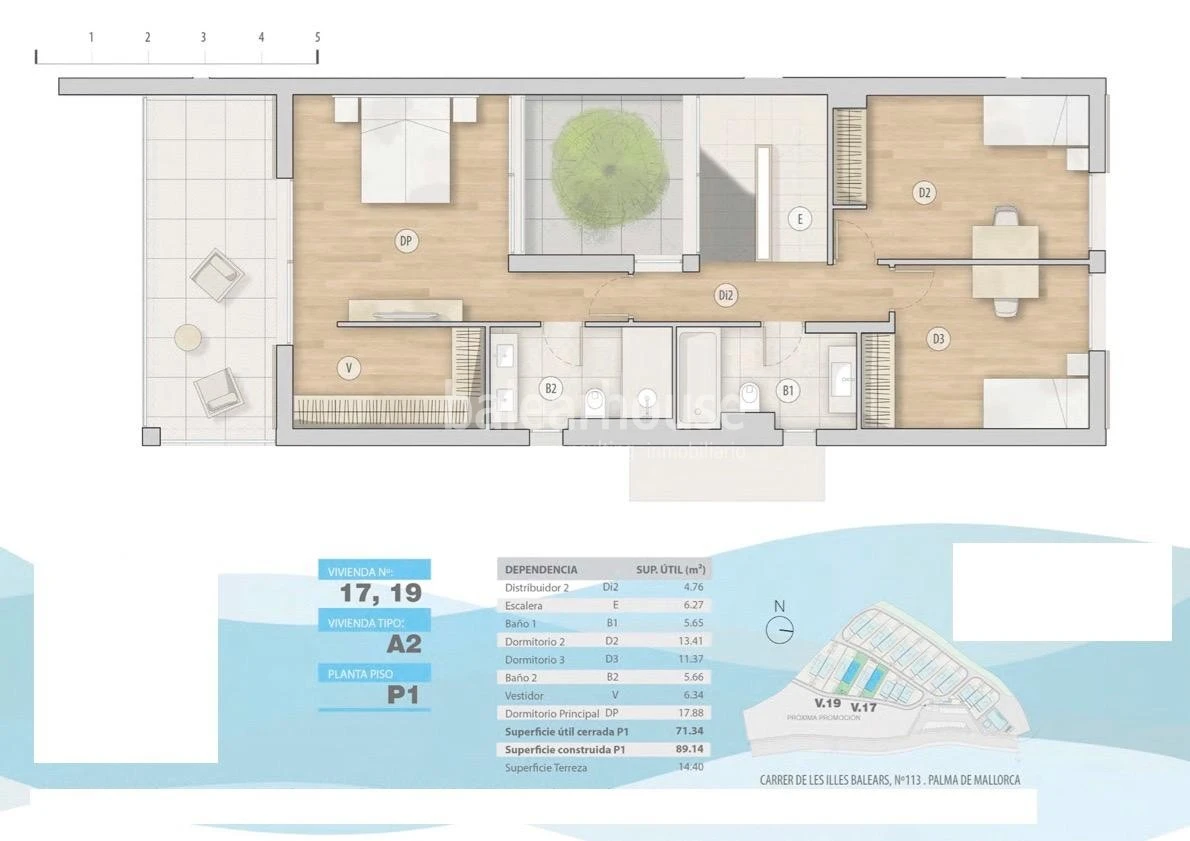 Impecable casa con jardín y terrazas en un cuidado complejo con piscina en la verde zona de Sa Teulera