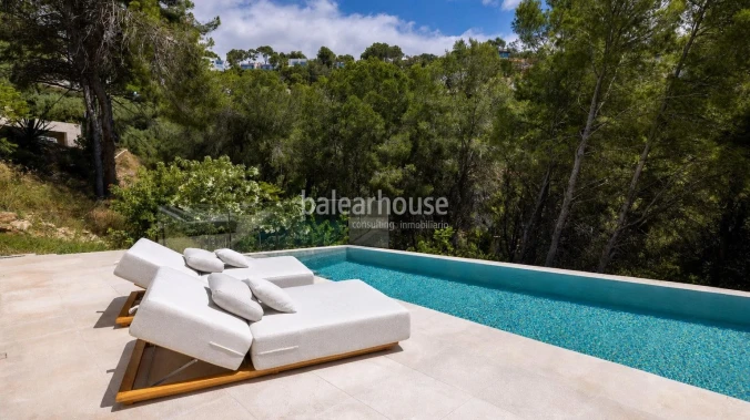 Contemporary new build villa in Costa d'en Blanes with beautiful views that reach to the sea