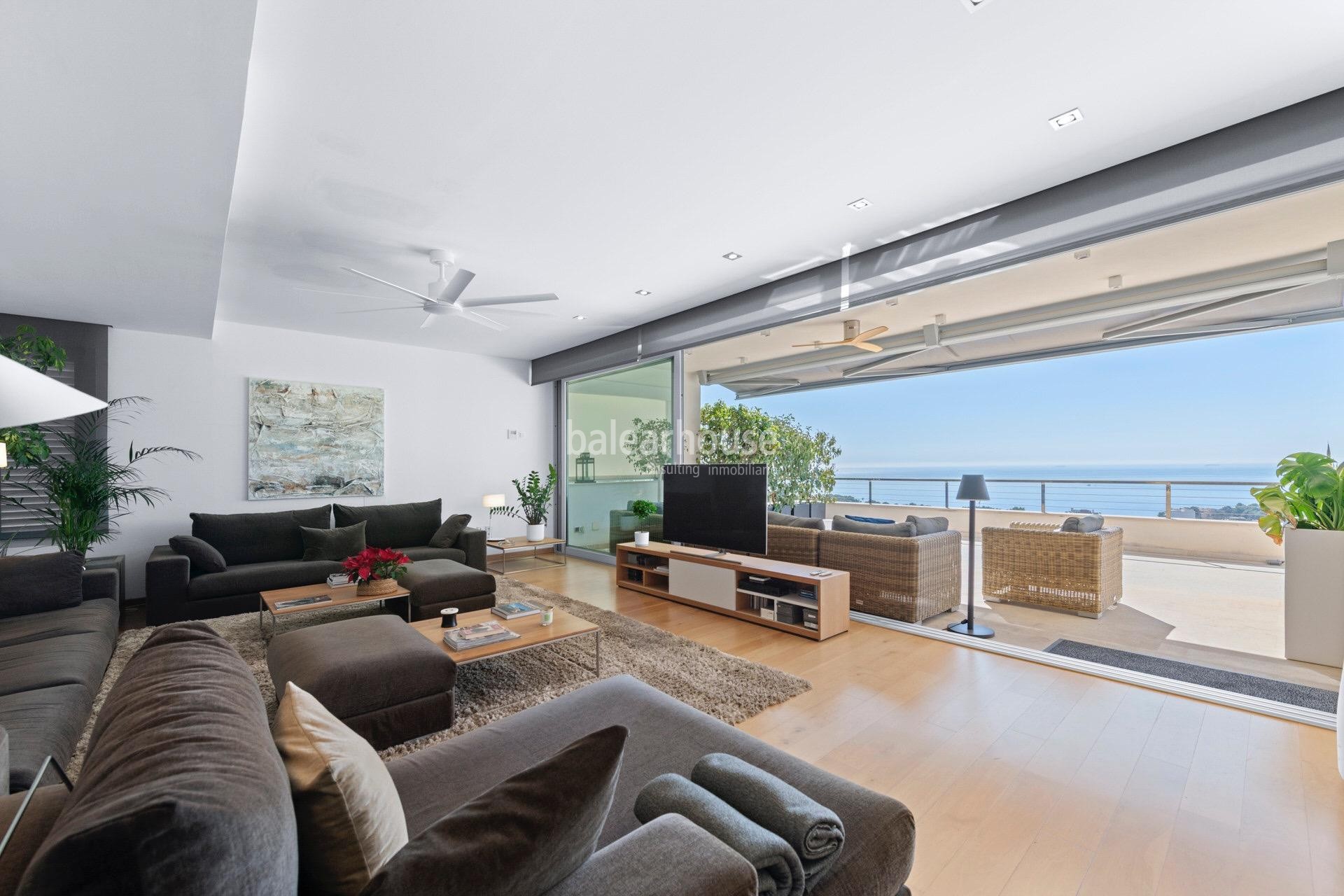 Außergewöhnliche Villa mit Panoramablick auf das Meer und die grüne Umgebung von Bendinat