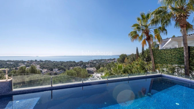 Exceptional villa with panoramic sea views and lush green surroundings in Bendinat