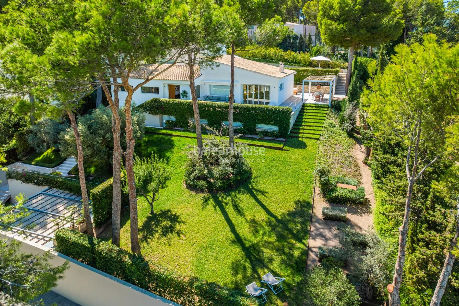 Elegant contemporary villa just a short walk from Cala Vinyes beach on Mallorca’s southwest coast