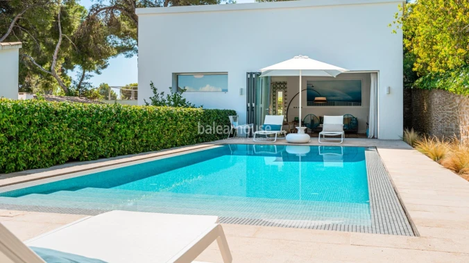 Elegant contemporary villa just a short walk from Cala Vinyes beach on Mallorca’s southwest coast