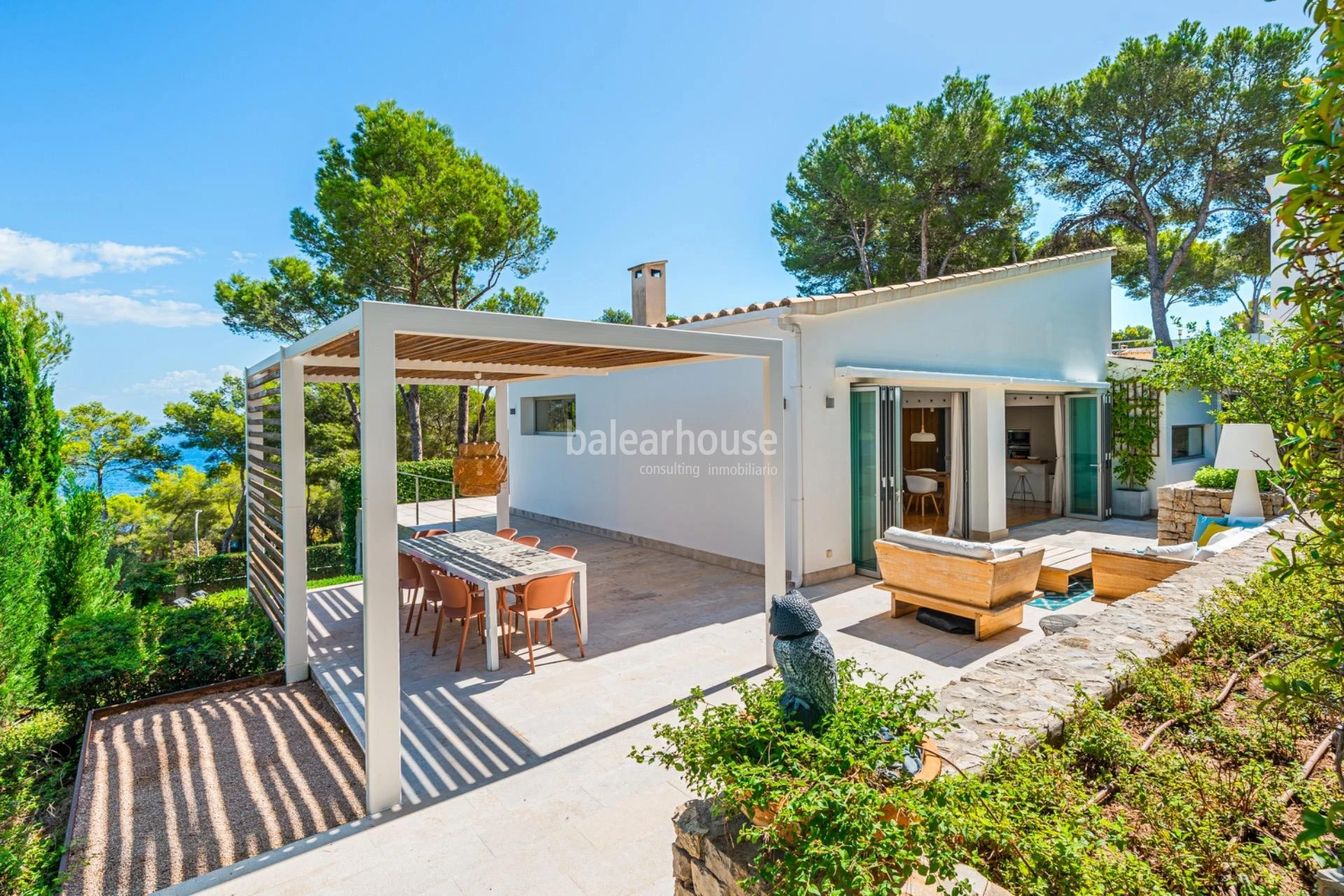 Elegant contemporary villa just a short walk from Cala Vinyes beach on Mallorca’s southwest coast