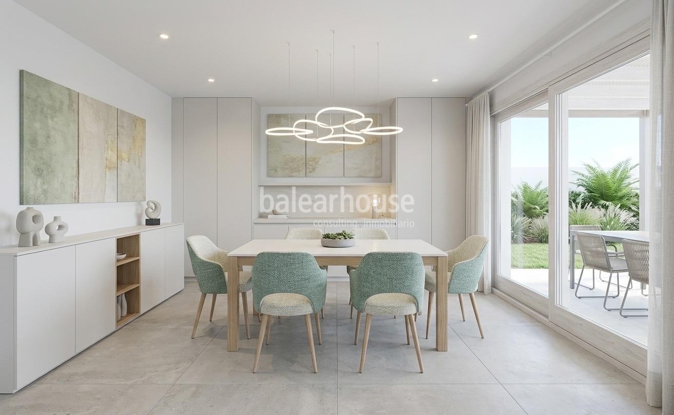 Light-filled semi-detached home with terraces and a private garden near Bellver Castle