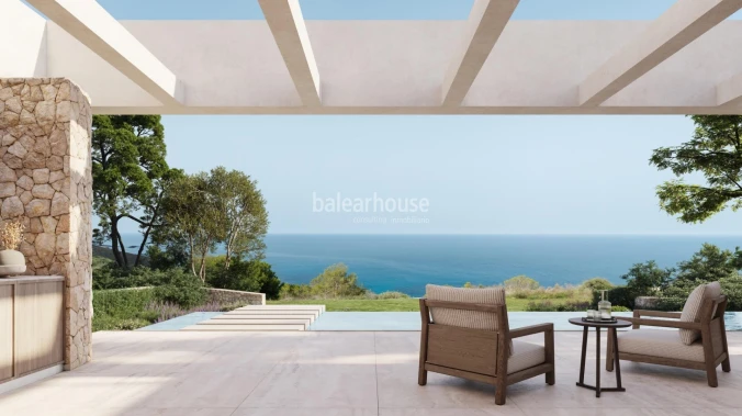 Extraordinarias vistas al mar desde primera línea en esta villa de nueva construcción situada muy cerca de Palma