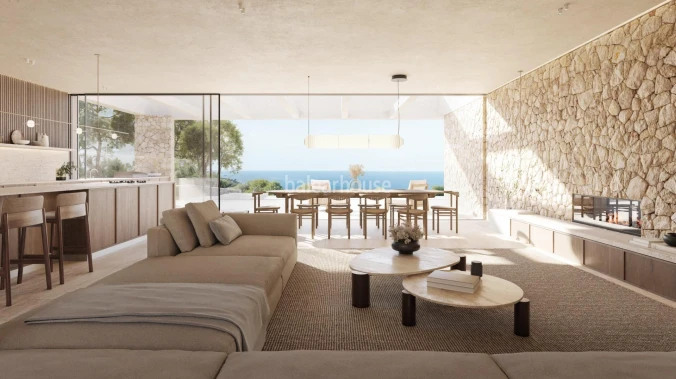 Extraordinarias vistas al mar desde primera línea en esta villa de nueva construcción situada muy cerca de Palma