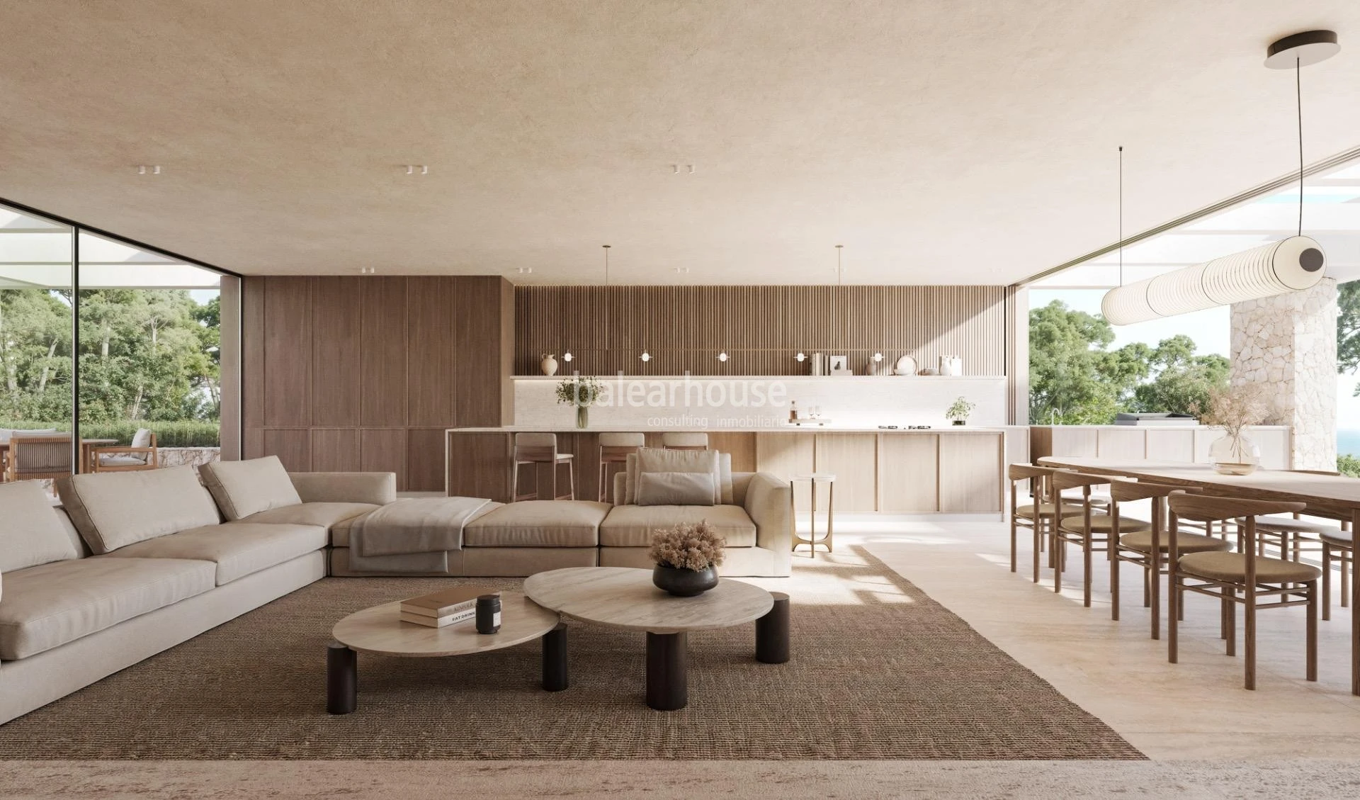 Außergewöhnlicher Meerblick von dieser neu erbauten Villa in erster Meereslinie, nur wenige Minuten von Palma entfernt.
