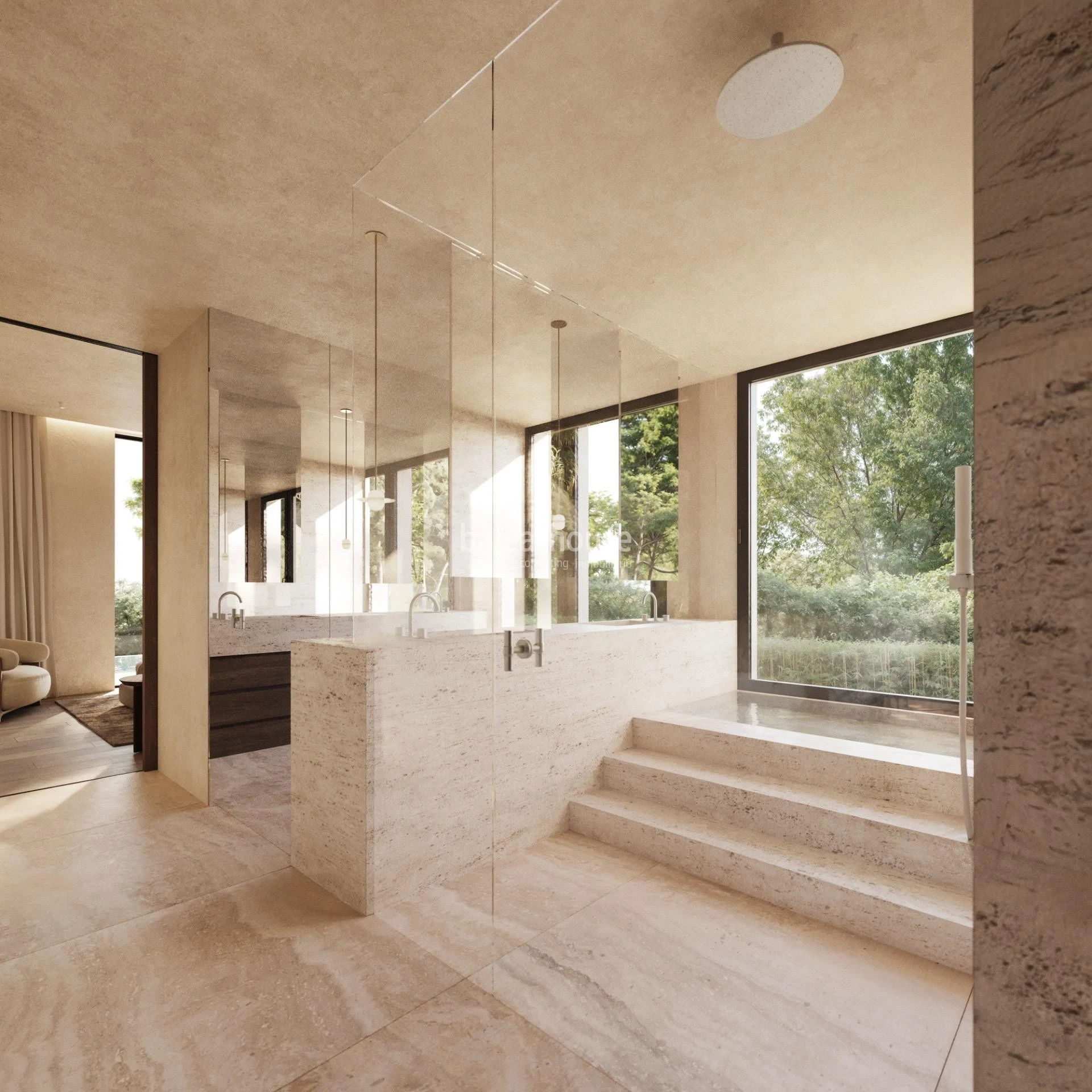 Außergewöhnlicher Meerblick von dieser neu erbauten Villa in erster Meereslinie, nur wenige Minuten von Palma entfernt.
