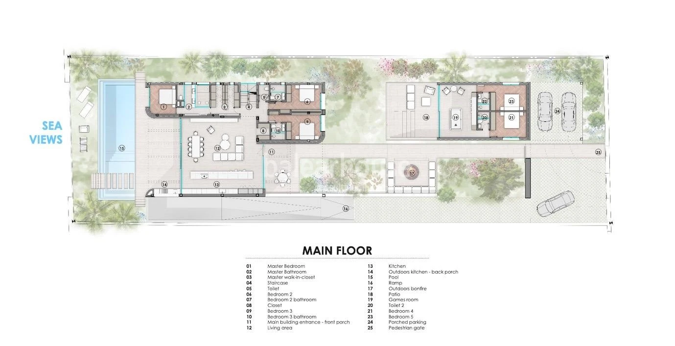 Außergewöhnlicher Meerblick von dieser neu erbauten Villa in erster Meereslinie, nur wenige Minuten von Palma entfernt.
