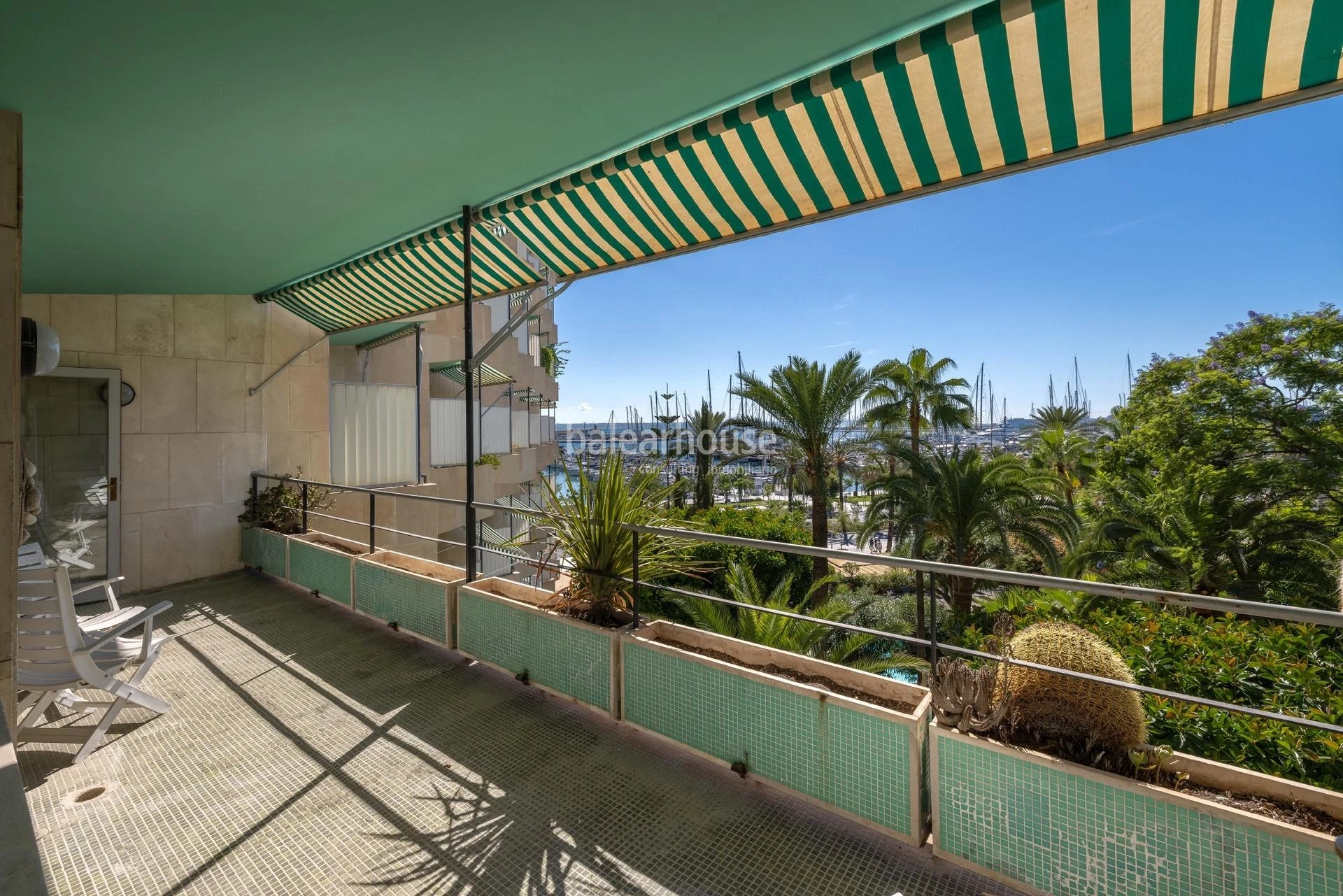 Despejadas vistas al mar y al puerto desde uno de los edificios más emblemáticos del Paseo Marítimo de Palma